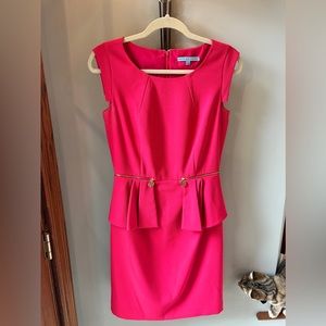 Antonio Melani hot pink peplum dress, Women’s size 4
